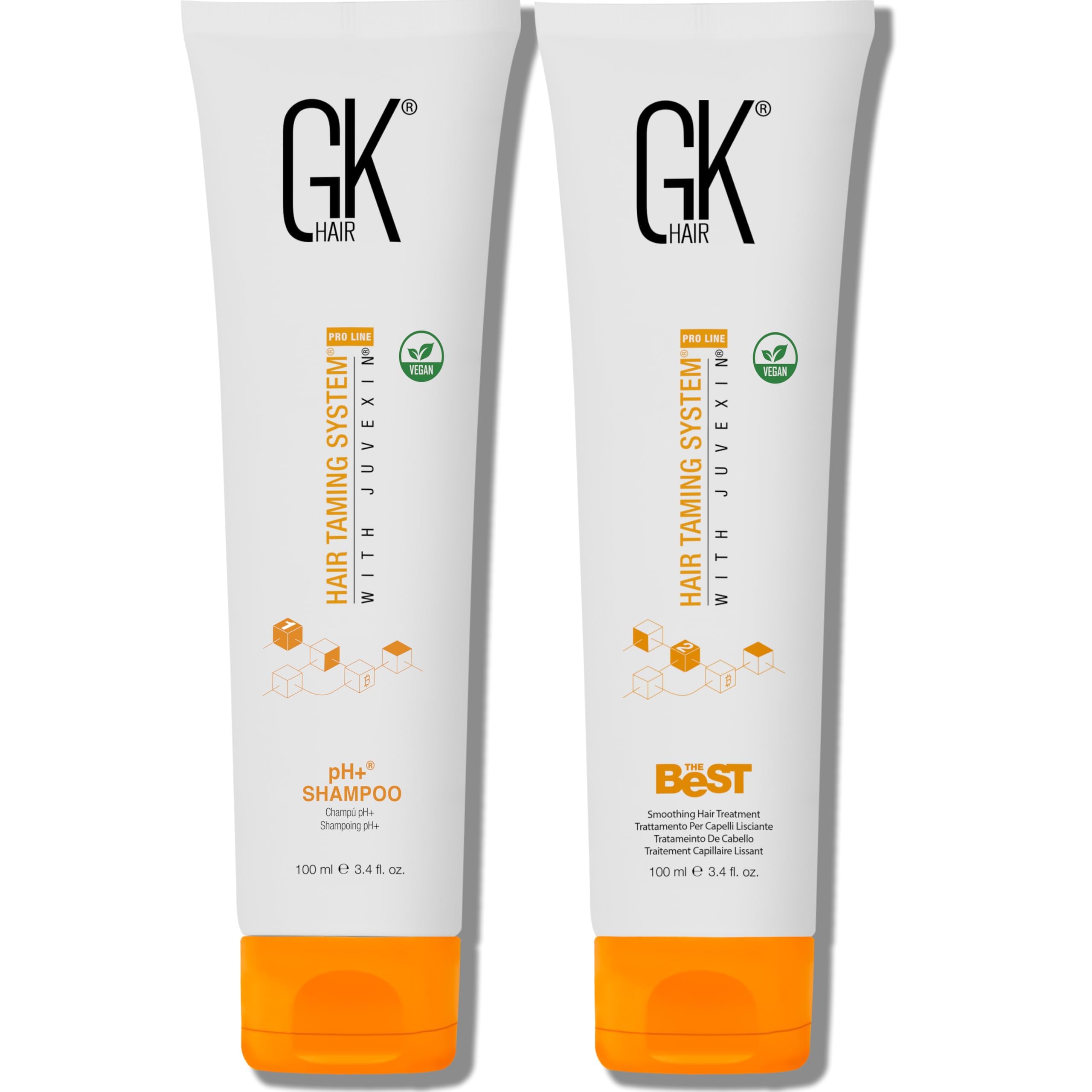 GK HAIR The Best 100 ml Trattamento lisciante alla cheratina per capelli con shampoo purificante pH+ 100 ml | Il miglior trattamento lisciante e rinforzante per capelli sani - Tutti i tipi di capelli