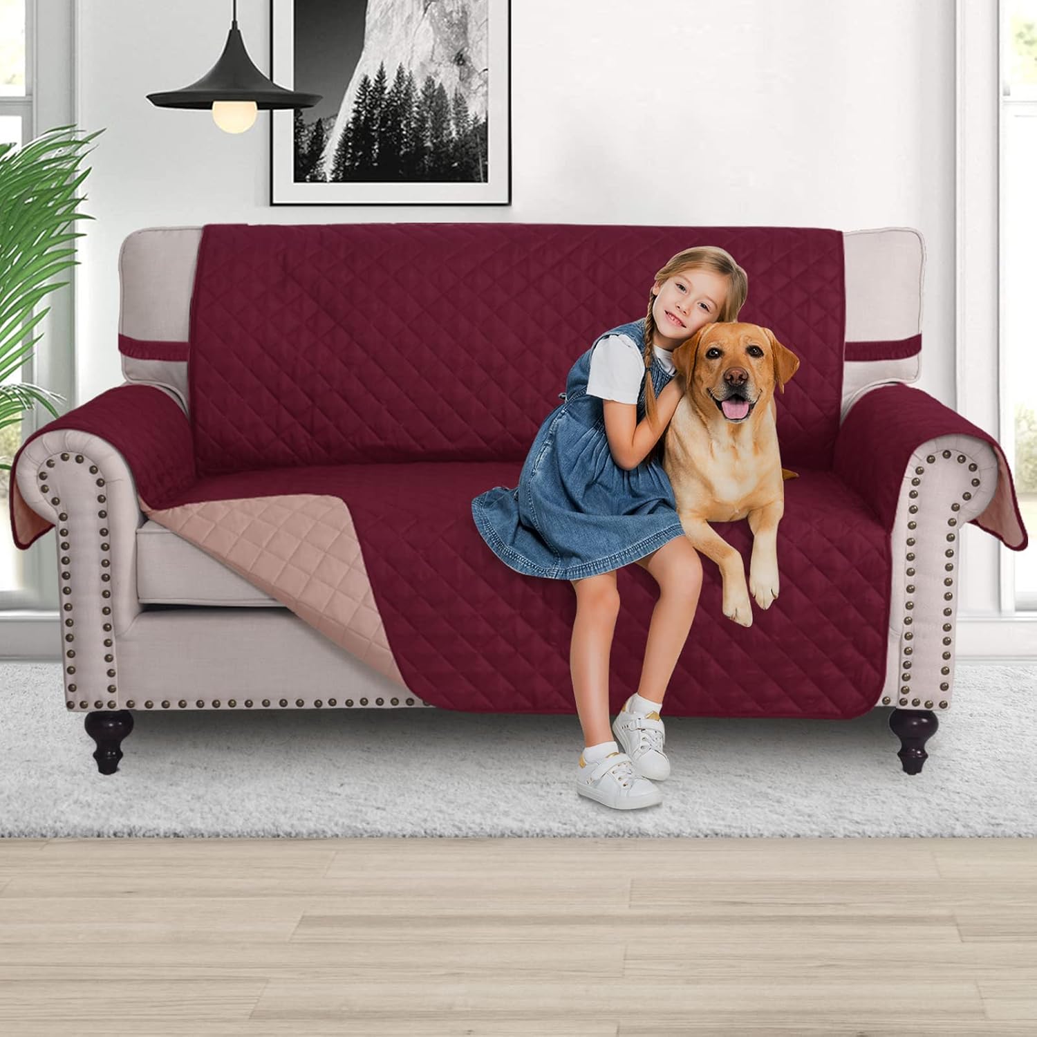 Bеѕt Dеаl Prоduсt RHF Reversible Loveseat Covers for Dogs, Couch Covers for Dogs, Loveseat Cover for Dogs, Pet Cover for Loveseat, Loveseat Slipcover&Love Seat Couch Covers,Machine Washable (Loveseat: Merlot/Tan) Uр Tо 40% оƒƒ RHF Reversible Loveseat Covers for Dogs, Couch Covers for Dogs, Loveseat Cover for Dogs, Pet Cover for Loveseat, Loveseat Slipcover&Love Seat Couch Covers,Machine Washable (Loveseat: Merlot/Tan)