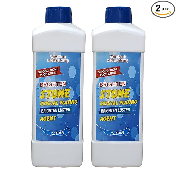 Stone Crystal Plating Brighten Luster Agent for Marble, Granite & Stone, Marble & Granite Floor Cleaner Help to Remove Stains Grease Grime Water Spots Fingerprints Smudges, Pack of 2, Each 1 Liter