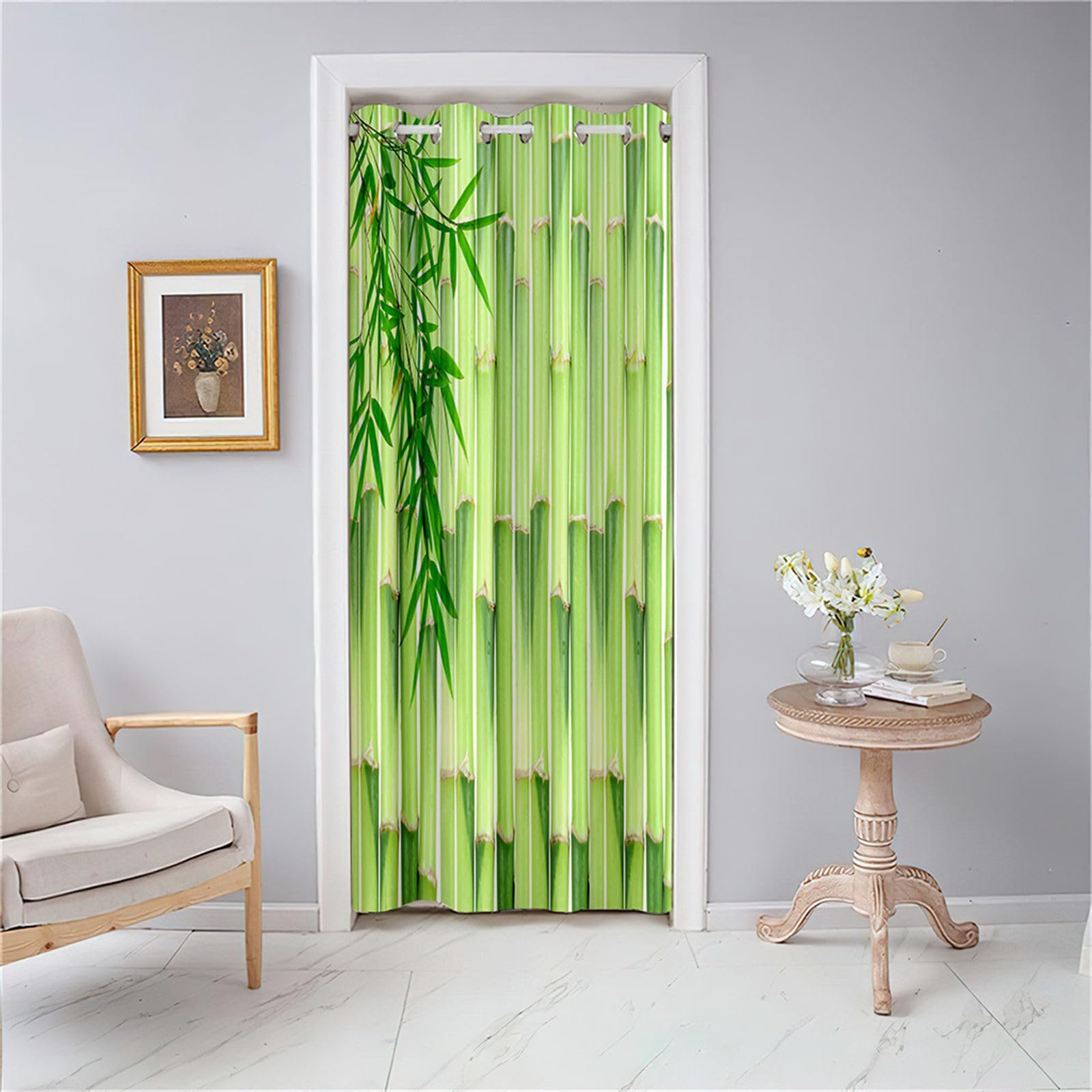 Solartech Tenda per Porta 90 x 200 cm Porta con Tende Bamboo in Bambù Naturale Fatta a Mano, Divisorio Interno, Tenda Decorativa per Porta Finestra