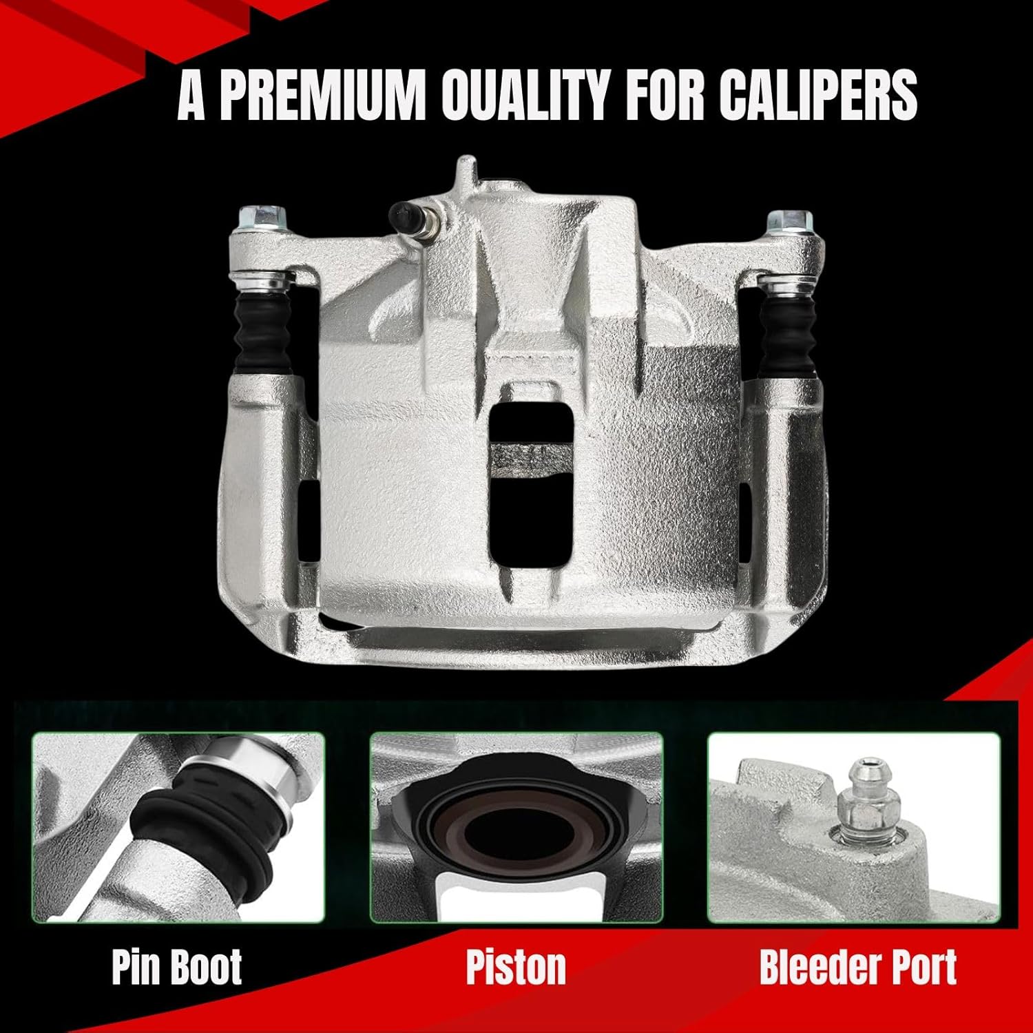 2X Disc Brake Caliper Assembly Front Automotive Replacement Brake Kit for Mazda Navajo 4.0L 1991 1992 1993 1994, for Ford Ranger 3.0L 1991 1992 1993 1994, for Ford Ranger 2.8L 1983 1984 1985