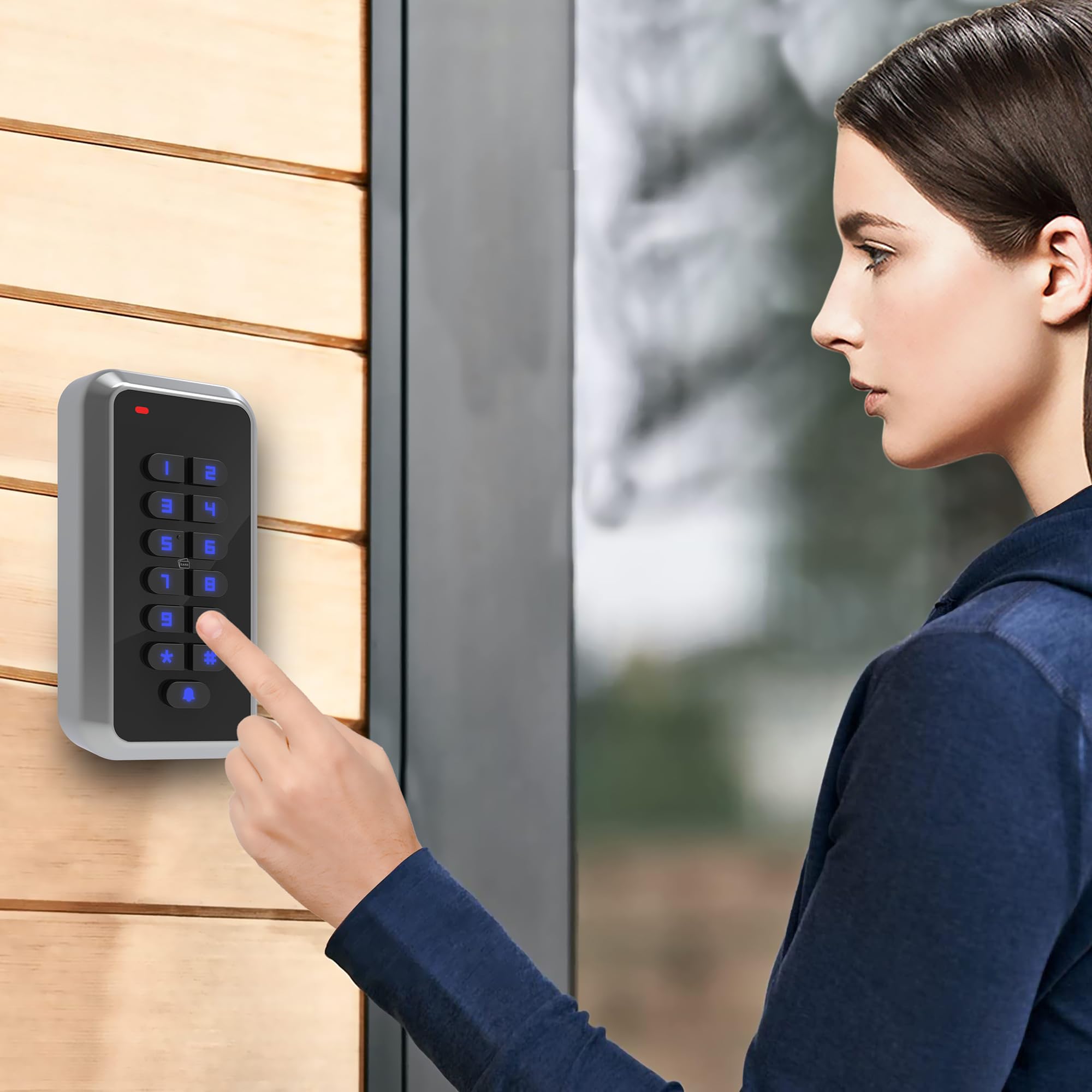 UHPPOTE 125 kHz Zutrittskontrolltastatur RFID-Kartenlesegerät | Metallgehäuse Wasserdicht mit 26 Bit Wiegand-Ausgang für Außentüren