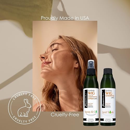 Miniatura 7 de Awesome Champú sintético para peluca y acondicionador en aerosol pH 6, juego de 2 de alta calidad, hidrata, repone y revitaliza las pelucas