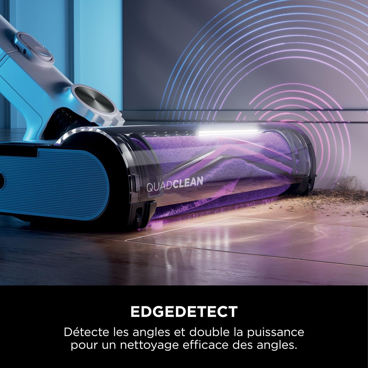 EdgeDetect technology cleaning along a wall edge