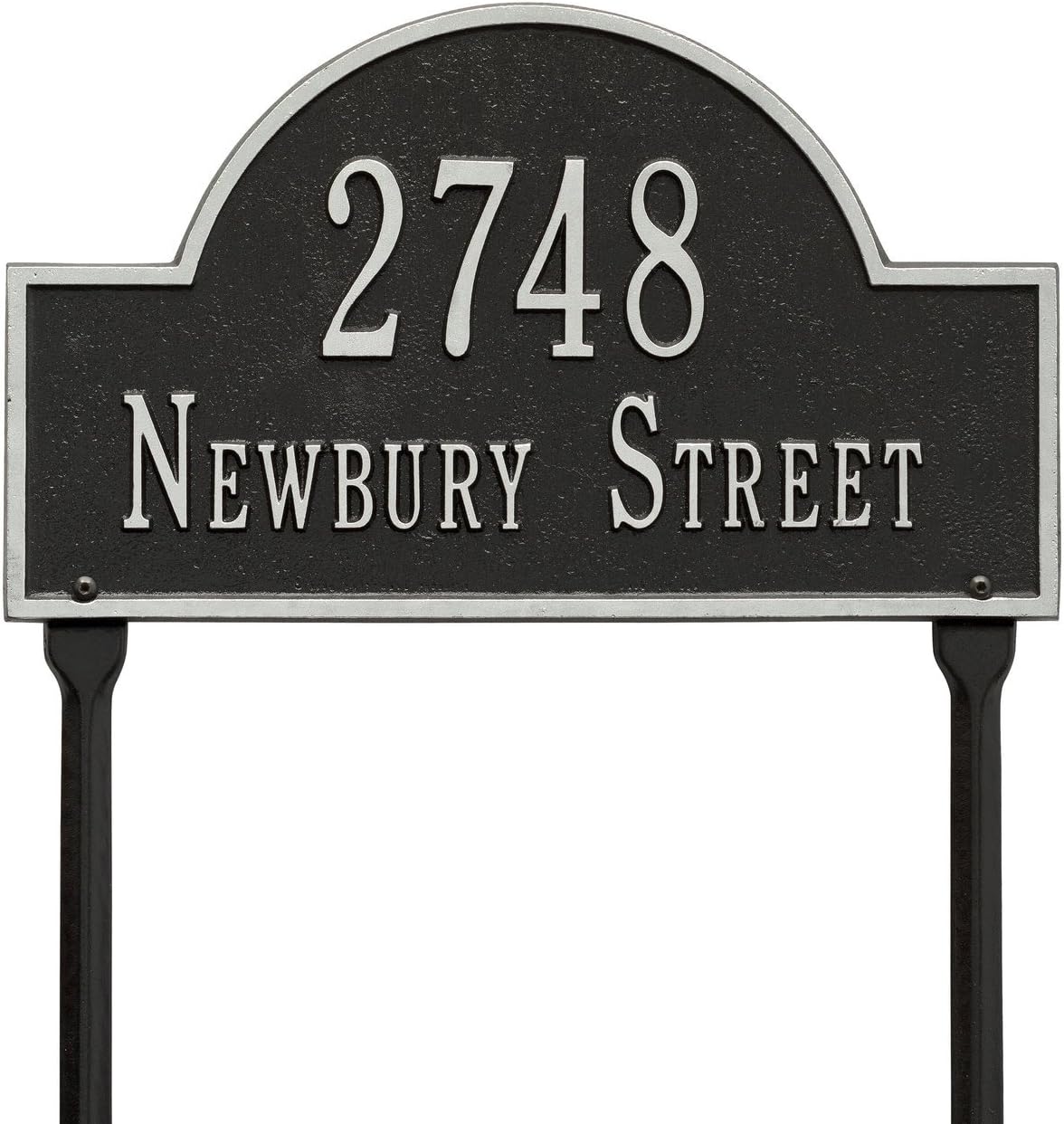 Custom Arch Marker LAWN Aluminum Address Plaque 15.75”W x 9.25”H (2 Lines)