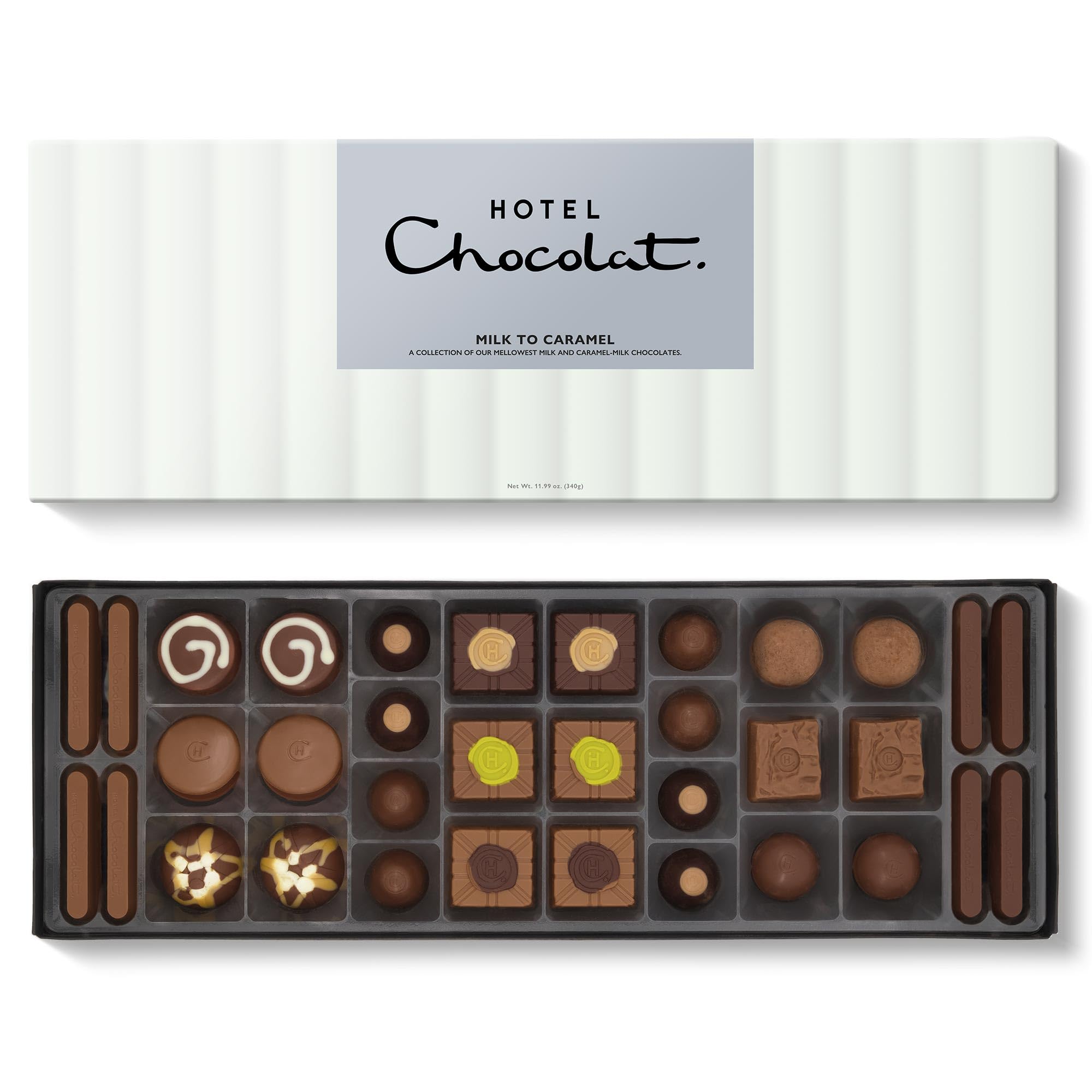 Milk to Caramel Sleekster 340g - 34-Piece Milk and Caramel Chocolate Box - Chocolate Gift for Birthday, Thank You, Congratulations, Anniversary - Gifts for Her and Him