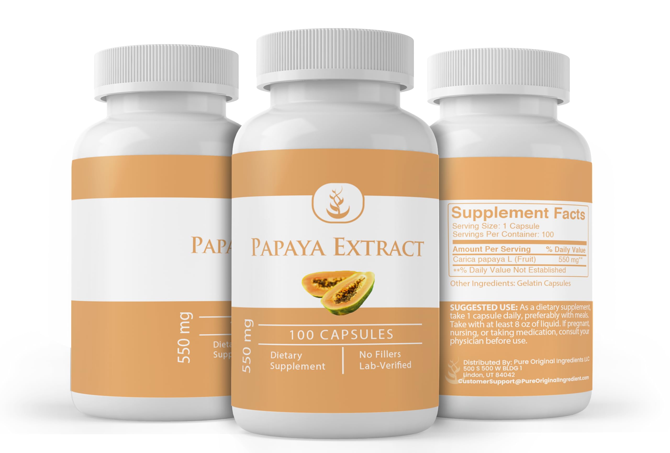 Pure Original Ingredients, Papaya Extract, 100 Capsules — Amazon image 4