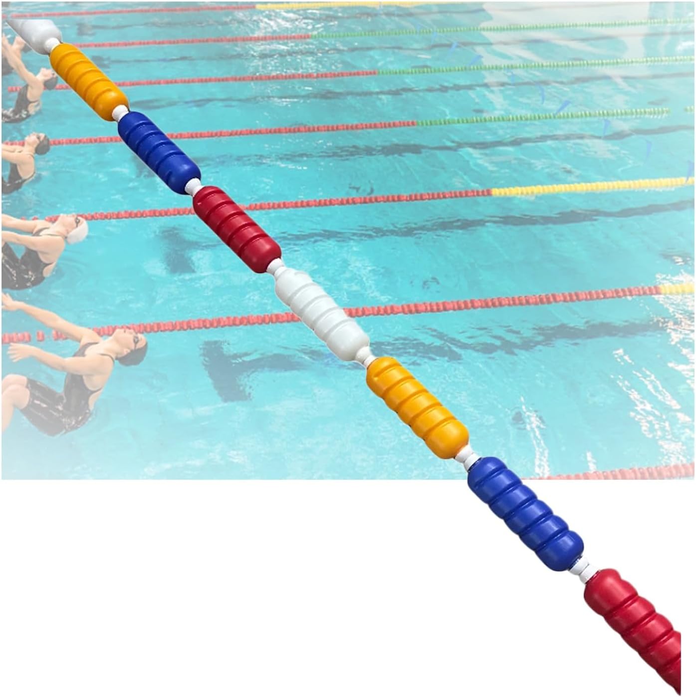 Enhanced Pool Safety Divider Rope, Swim Lane Line, Spiral Buoy for Water Parks, Pools & Beaches- Ideal for Safe Swimming & Fun Activities