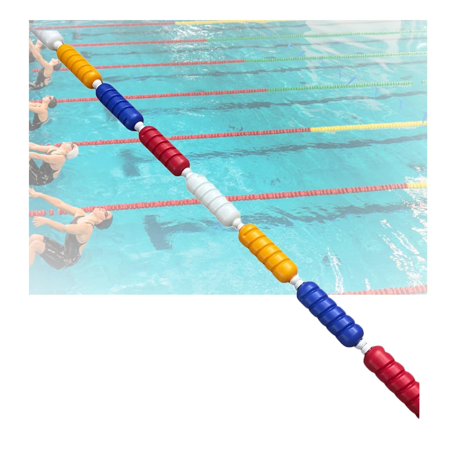 GJZQDKX Pool Safety Divider Lane Line,Swim Lane Divider Rope for Pools & Beaches, 1200cm Nylon Floating Safety Line with Spiral Buoys, Ideal for Water Parks & Shallow Areas