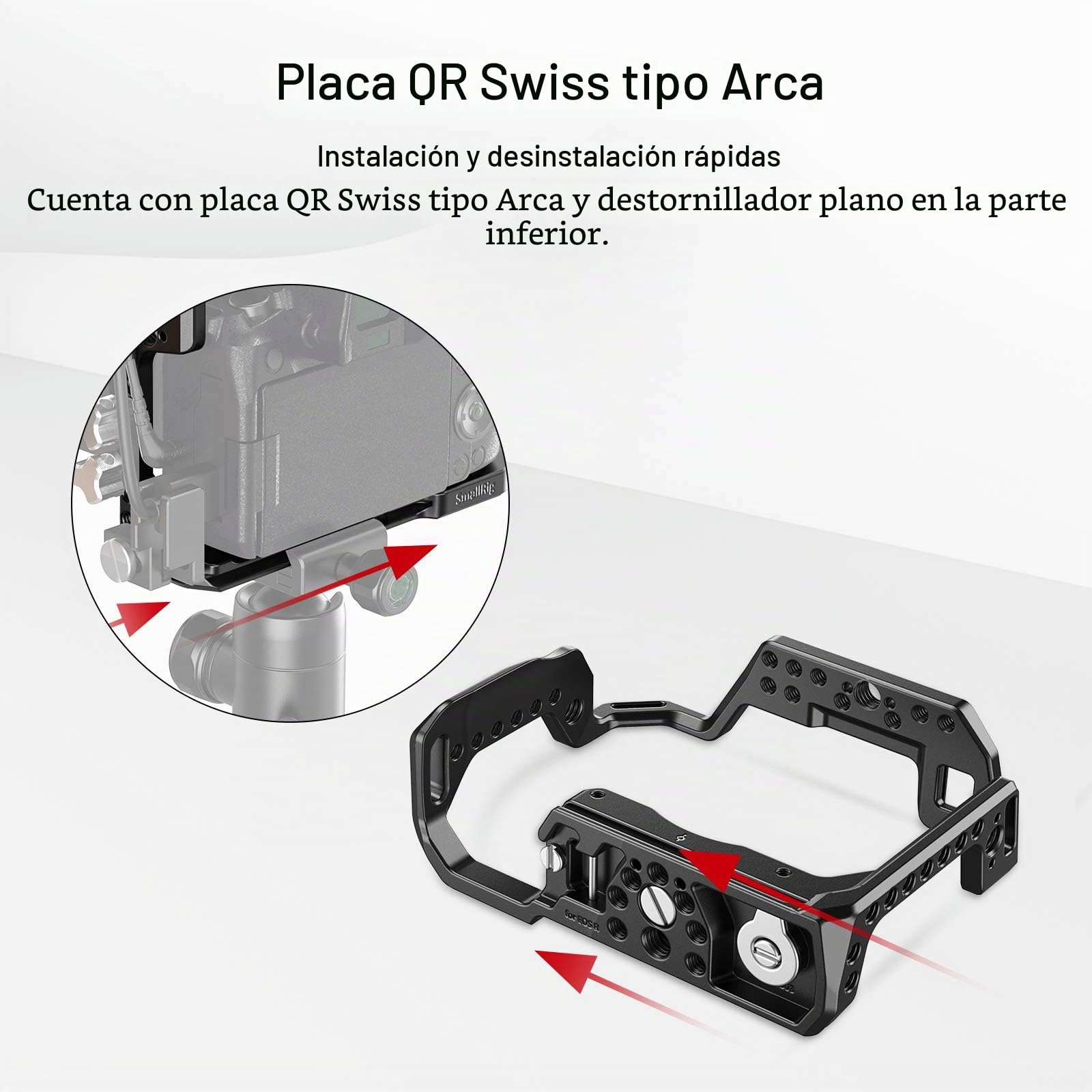 (Nueva Versión) SMALLRIG R Cage Jaula para Canon R, Cage con Cold Shoe Incorporada y Diseño Anti-torsión - CCC2803