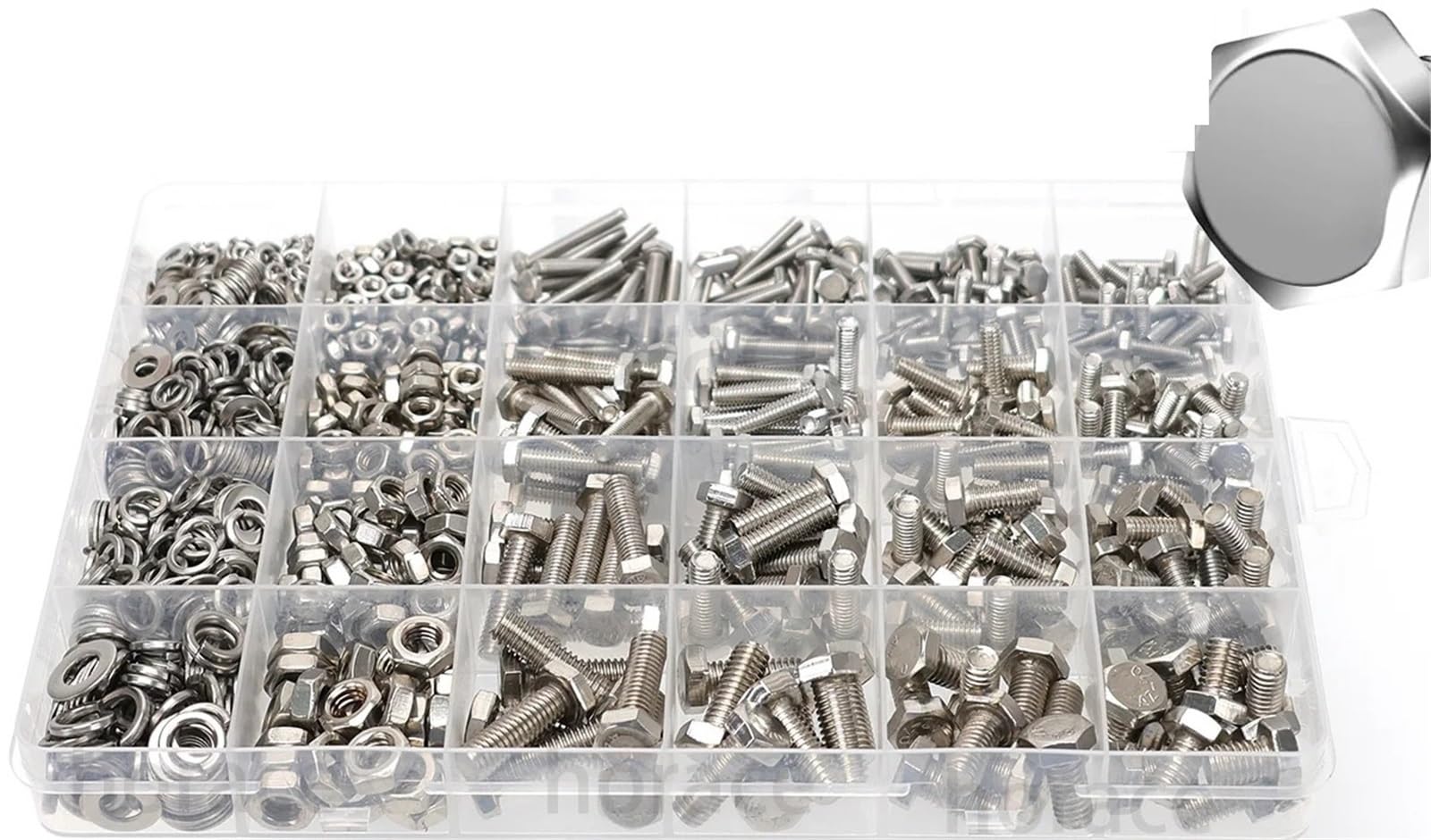 Kit surtido de pernos cabeza hexagonal acero inoxidable, 860 Uds., con tuercas, arandelas y resortes, M3-M6 DIN933, grado 8,8/10,9, A2/A4 Marine para Electrónica