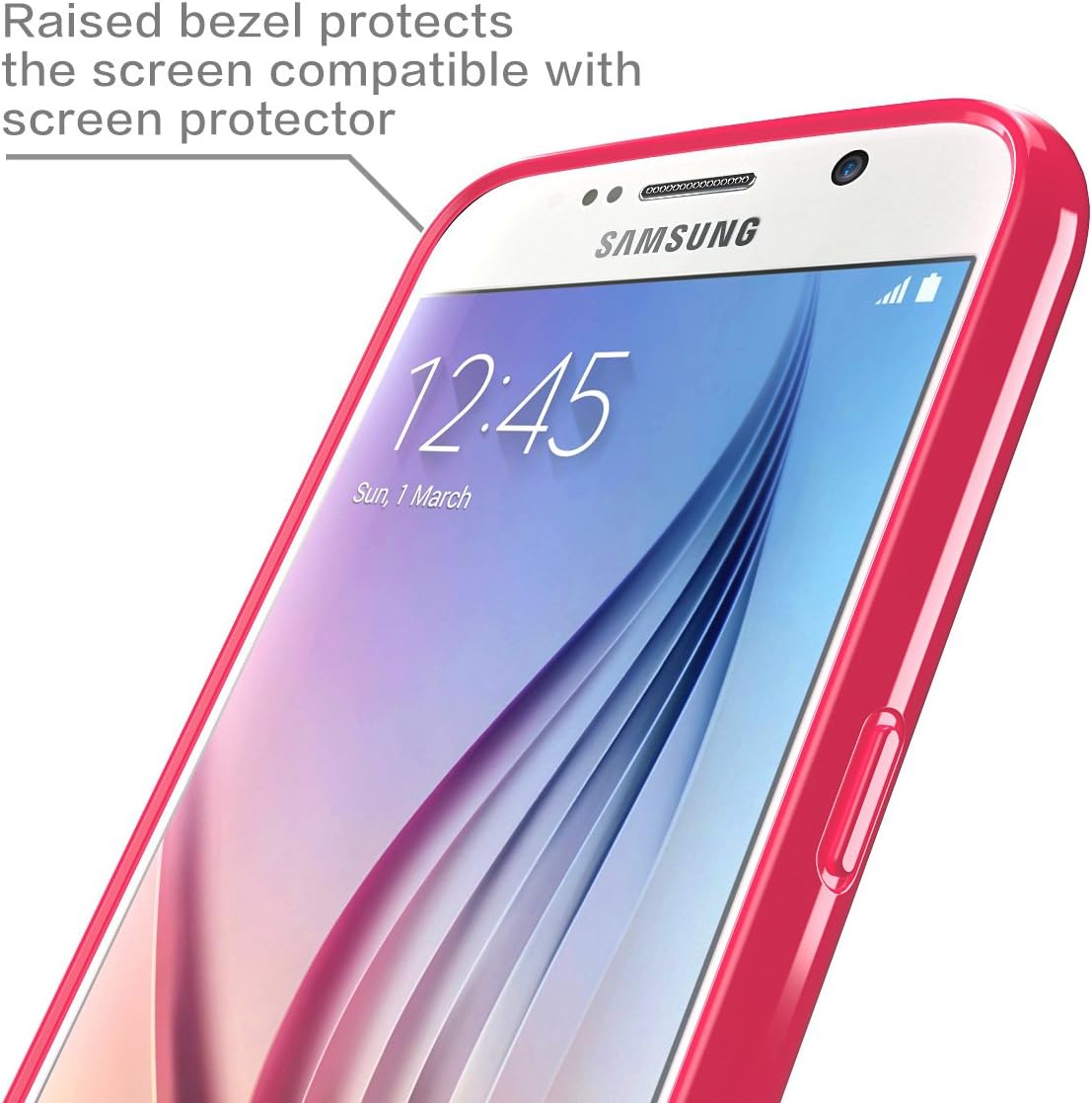 Galaxy S6 Case, [Scratch Resistant] i-Blason **Clear** [Halo Series] Samsung Galaxy S6 Hybrid Bumper Case Cover (Clear/Pink)
