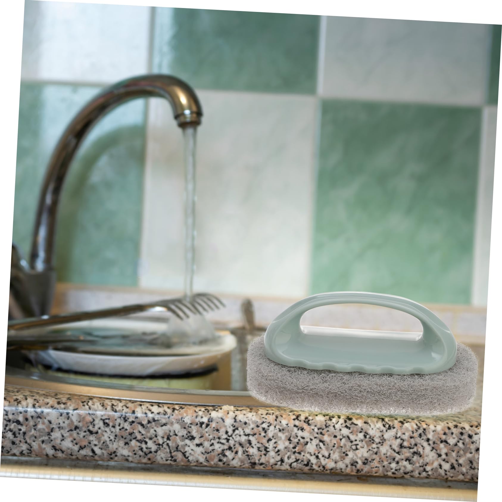 SHERCHPRY 3Pcs Kitchen Cleaning Brush with Sturdy Handle Multi Purpose Tub and Furniture Scrub Brushes Durable Scouring Pad for Home Cleaning