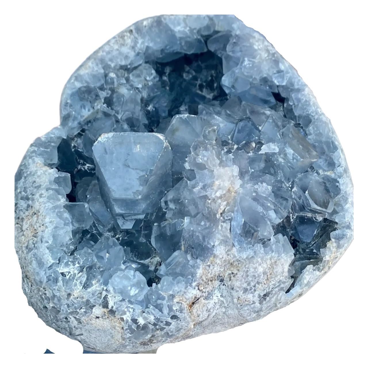 AARTERZZA 1pc 800-850g Blue Celestite Quartz Crystal