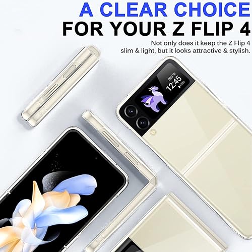 Miniatura 7 de Miimall Funda para Samsung Galaxy Z Flip 4, funda Z Flip 4 con protector de pantalla de lujo transparente chapado en PC antiarañazos, funda