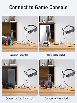 Lemorele 4K 60Hz HDMI to USB C Adapter with Power Supply for AR Glasses | For Switch/PS5/Xbox/Steam Deck Dock; XREAL Air, Rokid, RayNeo AR Glasses & USB-C Portable Monitors, Plug and Play