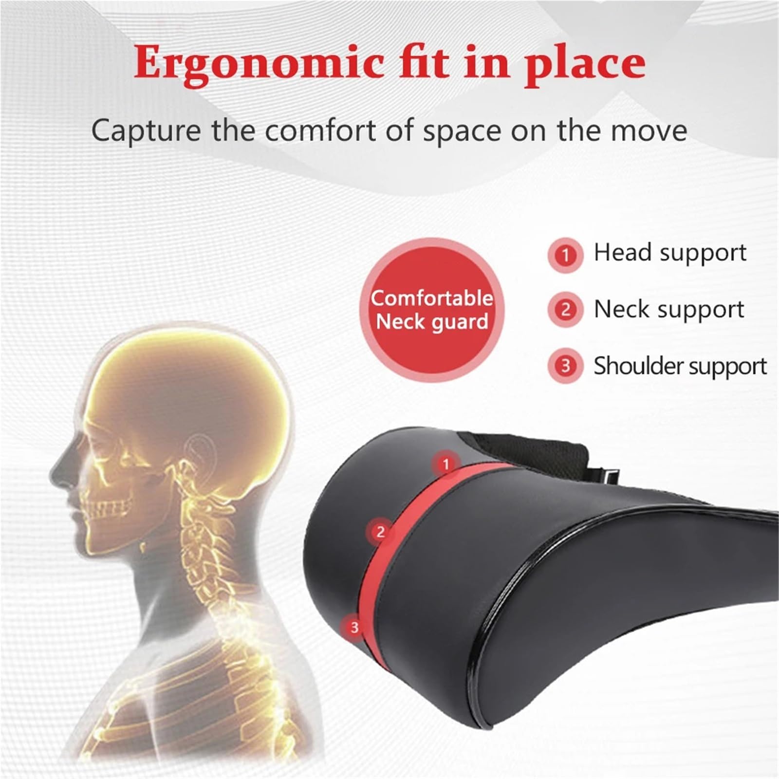 Car Pillow Driving Seat Cuscino per il collo dell'auto in pelle PU, supporto per poggiatesta del sedile, cuscino in memory foam, supporto lombare per poggiatesta automatico(D)