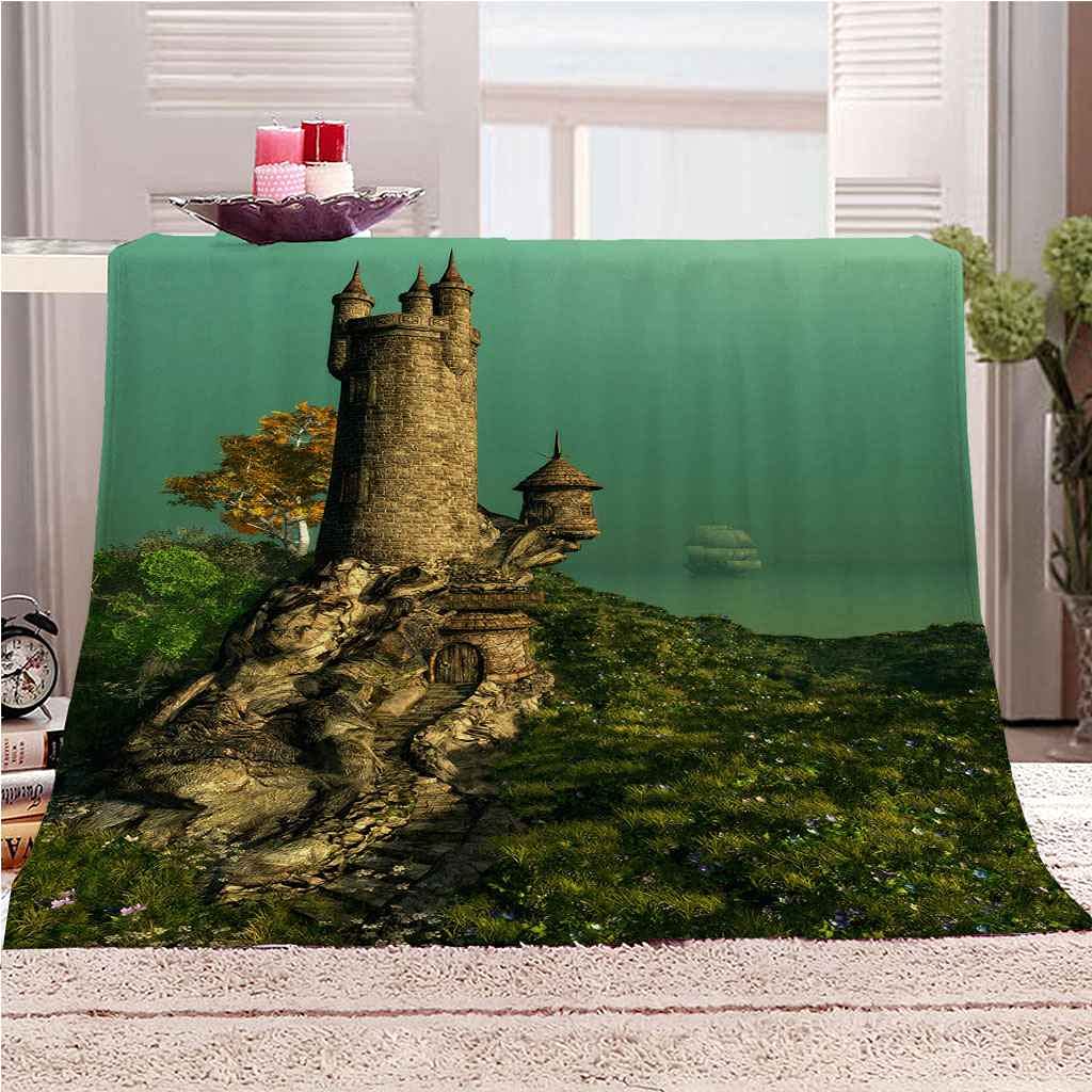 Couverture polaire phare rétro pour vos soirées cocooning au salon