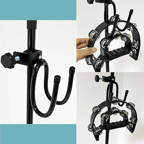 Miniatura 5 de Pmsanzay Soporte de micrófono para pandereta, soporte de clip para auriculares, fácil de colocar en música o soporte de micrófono para pandereta,