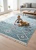 Rug Double Sided Usable Machine Washable woven Rug Light Green-Cream 80150cm