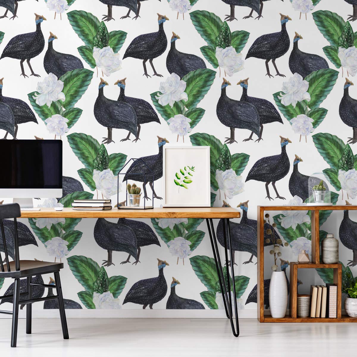 Muralo Papier Peint Auto-adhésif Exotique Plantes Feuilles - 10m x 50 cm
