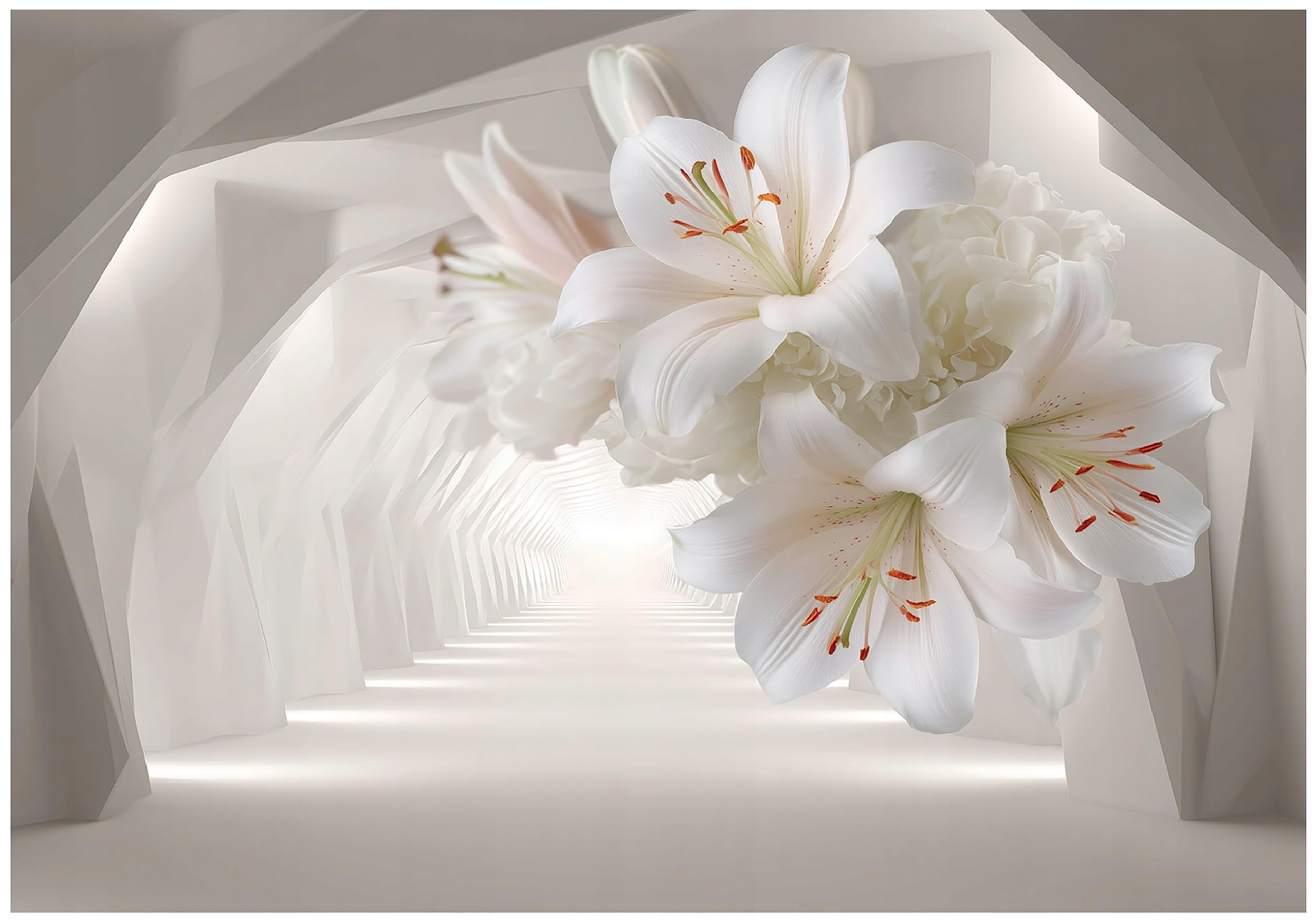 WallArena Vlies Fototapete, Lilien, 350x250cm | Fototapeten - Tapeten - für Wohnzimmer Schlafzimmer - Vliestapete Wandtapete Tapete 3D Effekt- inkl. Kleister
