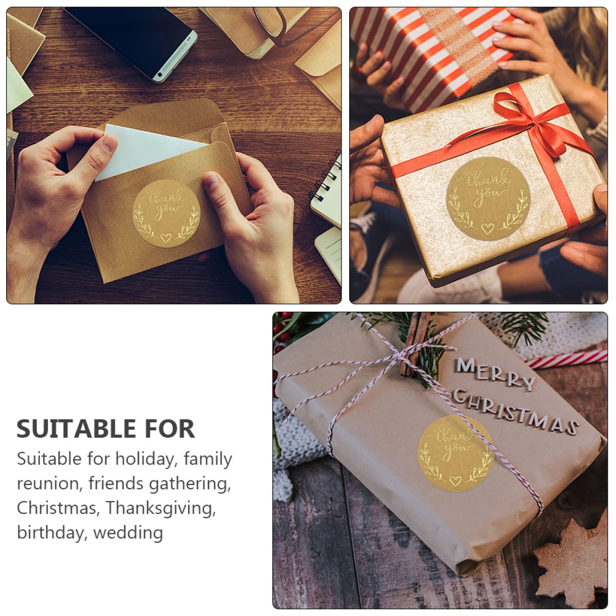 NUOBESTY 3 Set Di Etichette Adesive Di Tenuta Di Ringraziamento Per Piccole Forniture Aziendali Adesivi Decorativi Per Feste 2 * 3