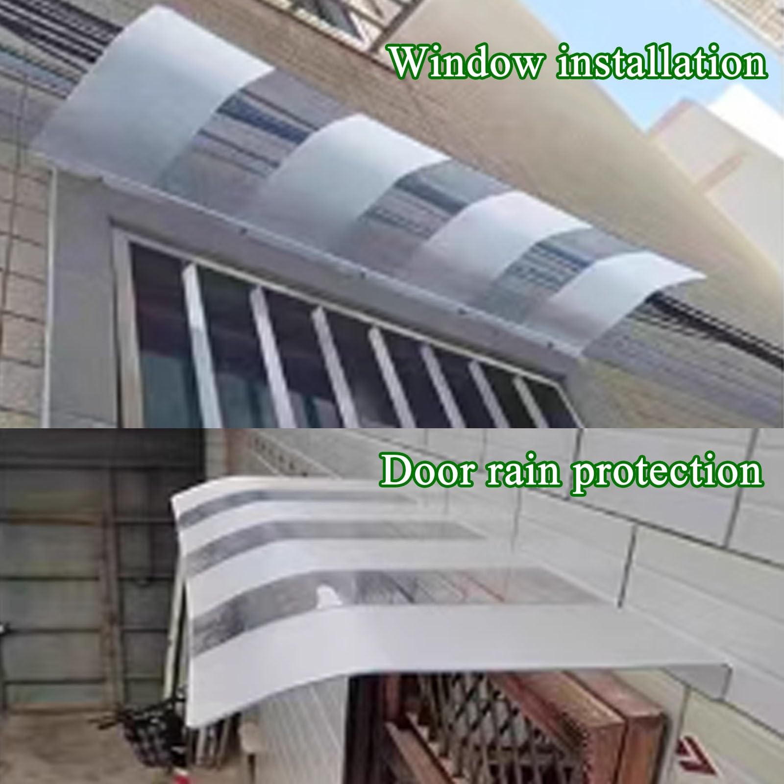 Transparente, unsichtbare Regenschutzabdeckung, Regenschutz for Haustürüberdachung, unsichtbare Regenschutzabdeckung for Fenster, Regenmarkise geeignet for Türveranda(Stand,310cm/122in)