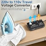 220v à 110v Convertisseur de tension de voyage Adaptateur: International CA à l'Europe de Voyage Power Strip Plug Transformateur - 2000W Séchoir à cheveux électrique Black Step Down Outlet Converters pour US Communauté européenne EU Italie UK