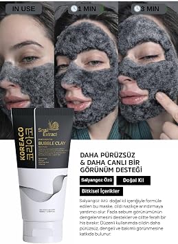 Salyangoz Özlü Mucize Bubble Clay Yüz Maskesi | Ultra Yumuşak Nemli Parlak Köpüren Yüz Maskesi 100ml