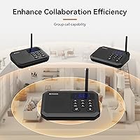 Vista 2 de Retekess TH201 Intercomunicadores inalámbricos para el hogar, intercomunicador manos libres, largo alcance 1 milla, 22 canales, VOX, cuidado