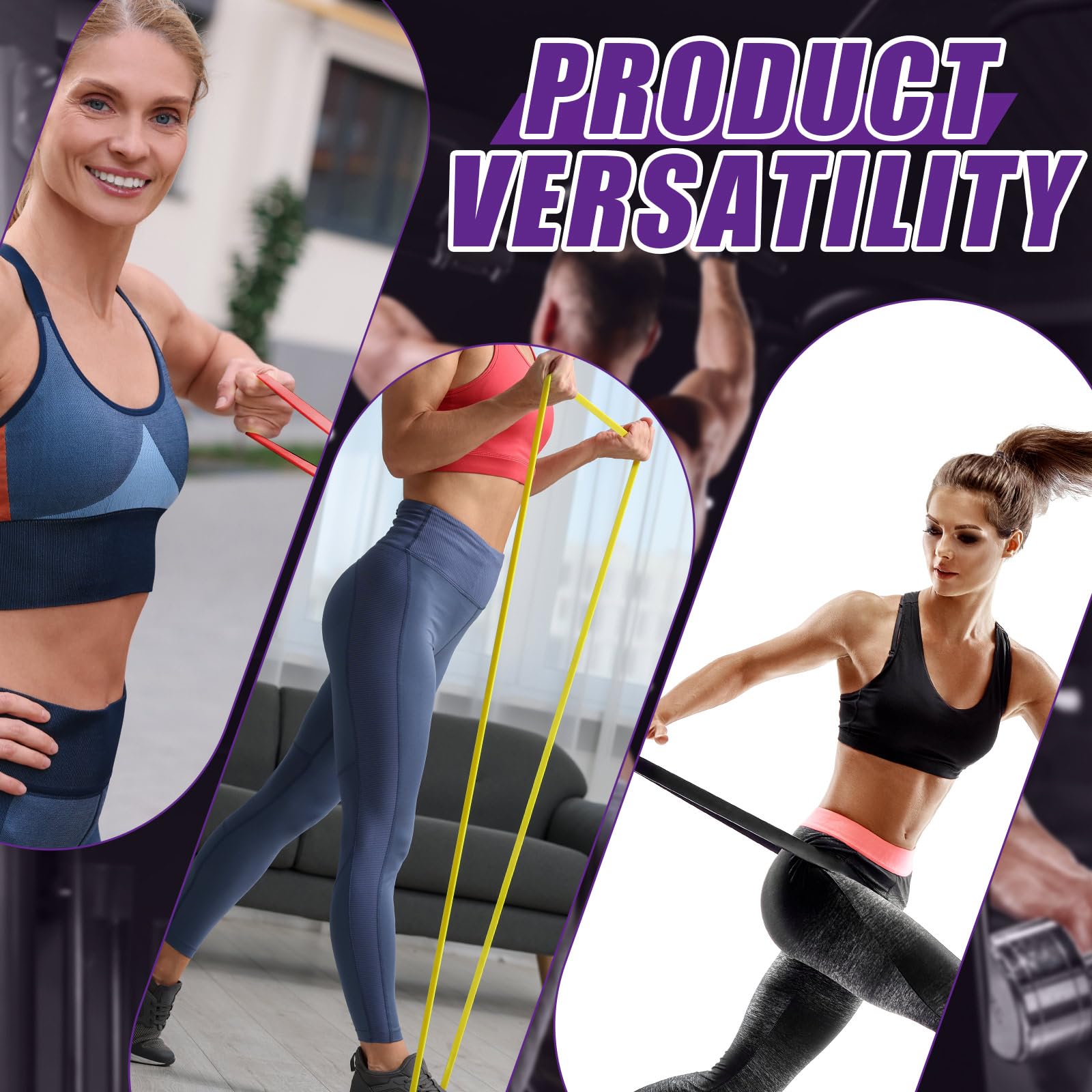Foilswirl 10 bandas de resistencia para dominadas, bandas elásticas de ejercicio resistentes de 15 a 125 libras para hombres y mujeres, entrenamiento, yoga, terapia física