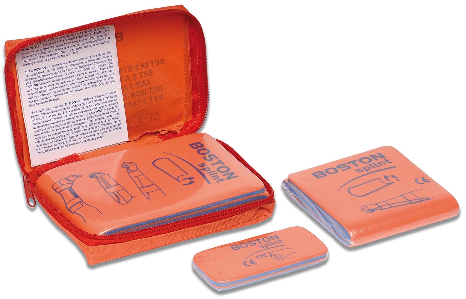 Kit Boston con stecche conformabili per fratture in tre misure set 3 misure in borsetta nylon --
