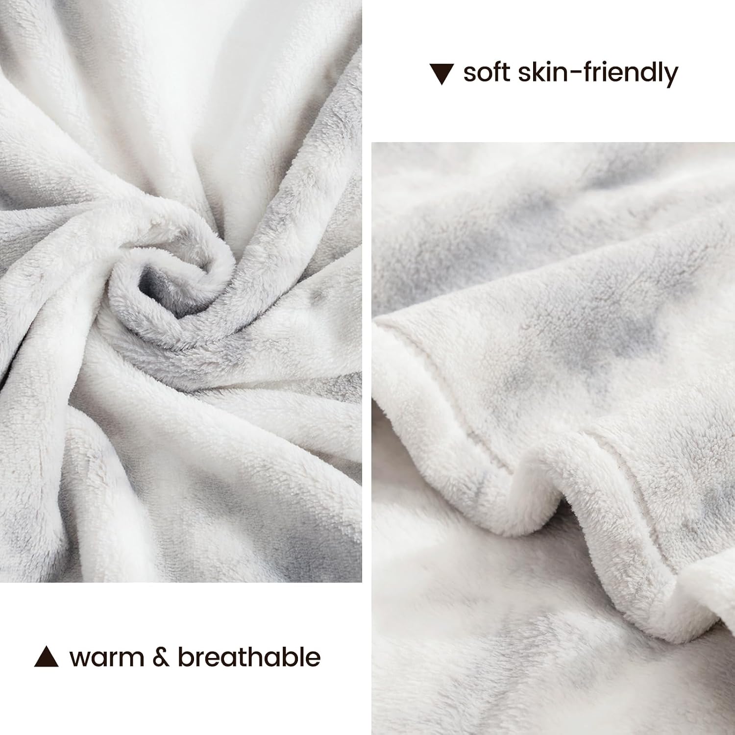 Cozy Bliss Tie-Dye Fuzzy Throw Blanket for Couch - Thick Soft Warm Non Shedding Fleece Blankets for Boho Décor Room, for Kids, Women Men Girls, Tie-Dye Grey 60"*80"