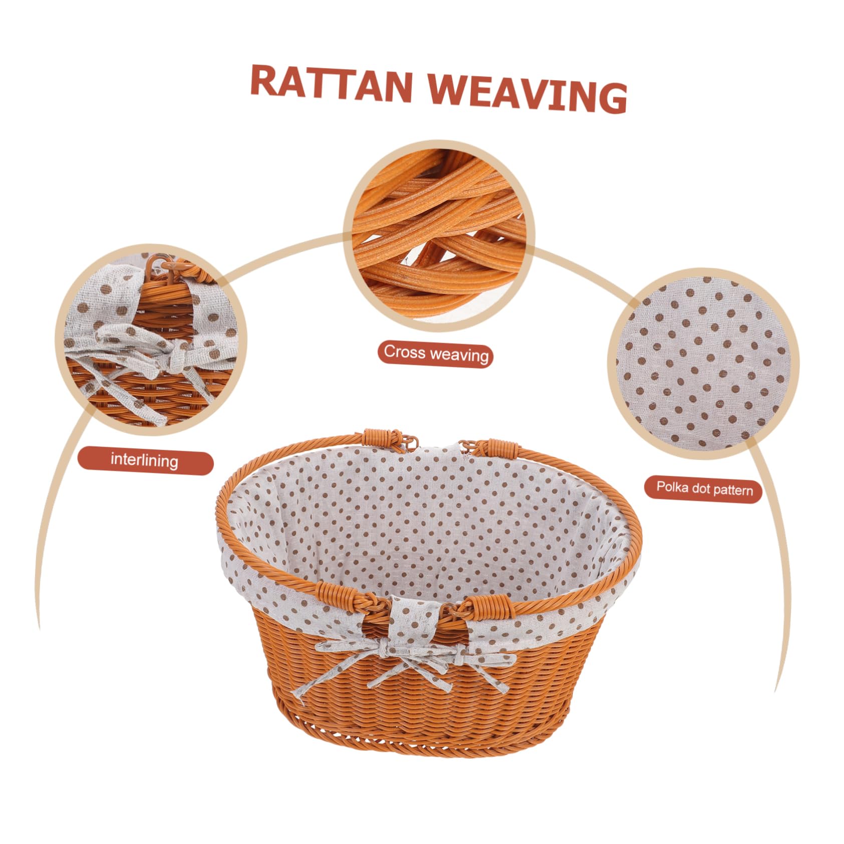 Sosoport Cestino Picnic Rattan Imitazione per Frutta e Alimenti Contenitore Multiuso da Esterno per Feste e Picnic Famiglia