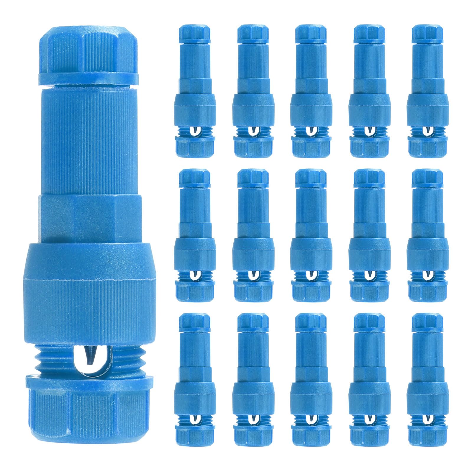 PATIKIL Low Voltage Wire Connector, 16 Pcs 12-20 Gauge Wire Connector Landscape Light Cable Connector Connectors Waterproof for Landscape Lights, Blue