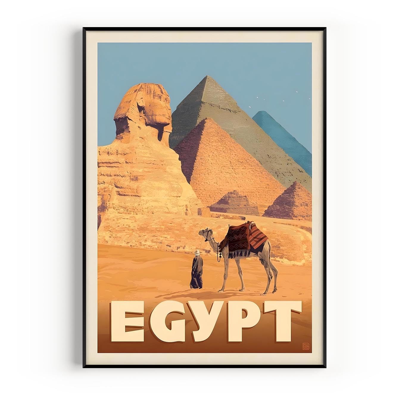 Egypt Vintage Travel Poster, Premium Giclee Fine Art Prints - Modern Aesthetic Wall Art Decoration, Eclectic Trendy Boho Poster Collage Aesthetic
