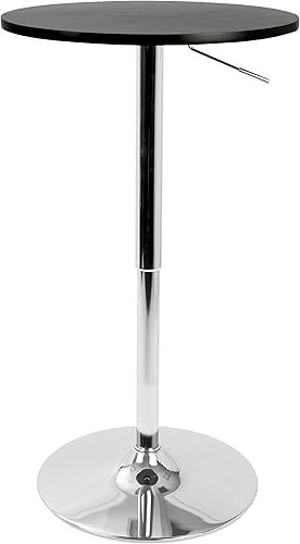 LumiSource Mesa de bar ajustable, Mesa de comedor de altura de barra, Mesa de barra redonda, Mesa de alta superior, Altura de barra de mesa de pub,