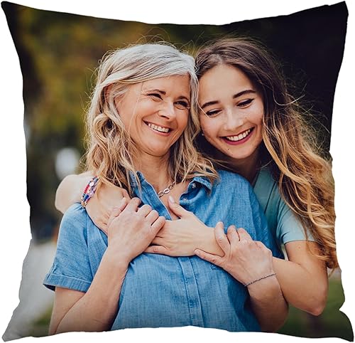 Kufutee Funda de almohada personalizada con tu imagen de texto, funda de almohada personalizada con foto para sofá, sofá, interior y exterior (mamá)