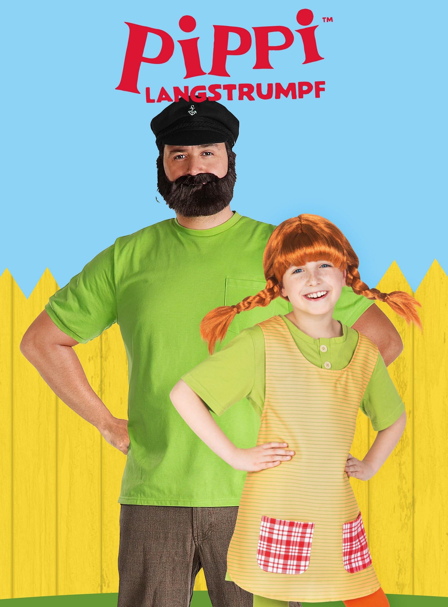 Maskworld Efraim Langstrumpf - Vater von Pippi - Piraten-Kapitän - Kostüm für Erwachsene mit Hemd, Mütze, Bart & Ohrring - Größe M - Verkleidung für Karneval, Fasching & Motto-Party