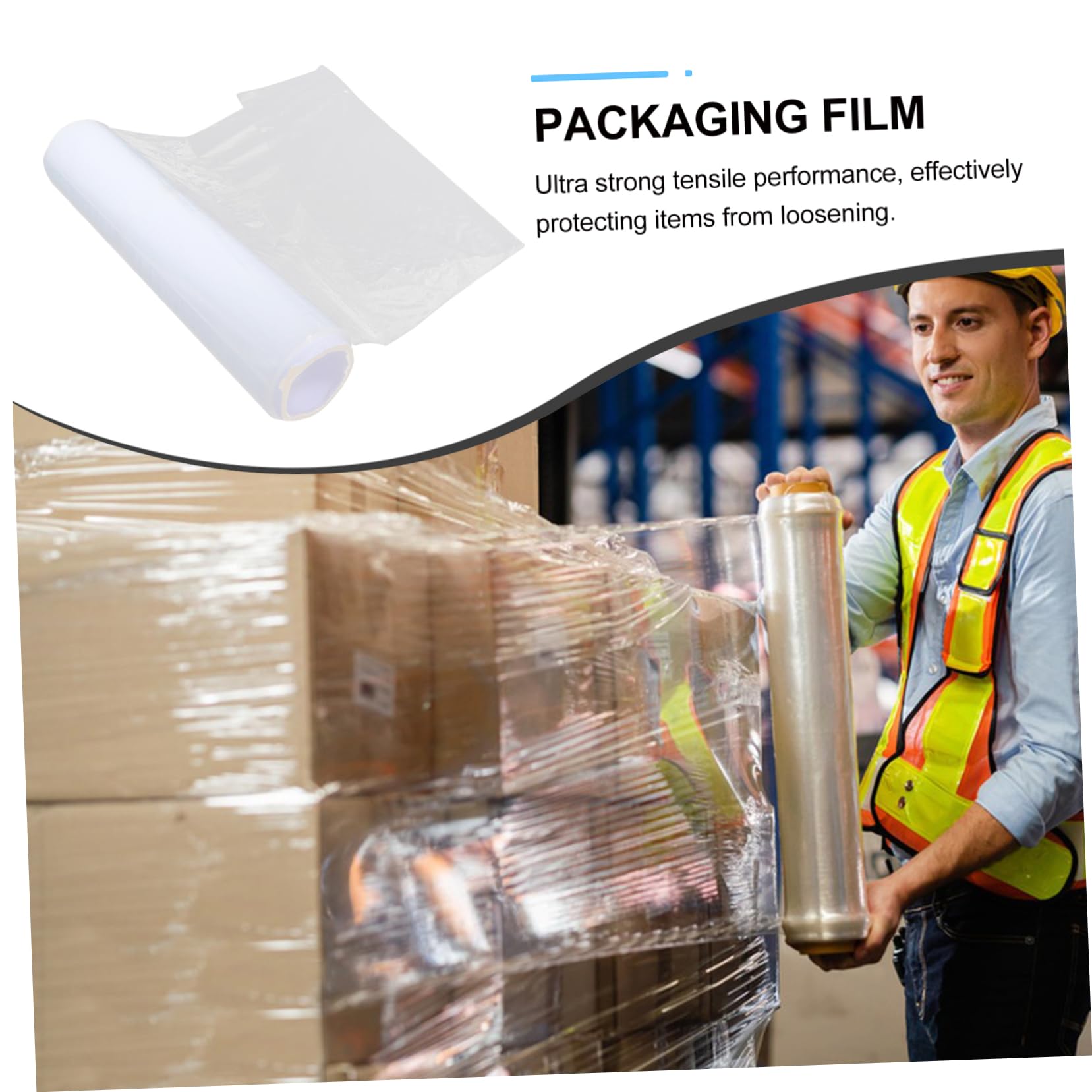 Angoily Film Étirable D’emballage Transparent en Hdpe, Forte Auto-adhérence, Résistant à L’eau la Poussière, Déménagement Stockage