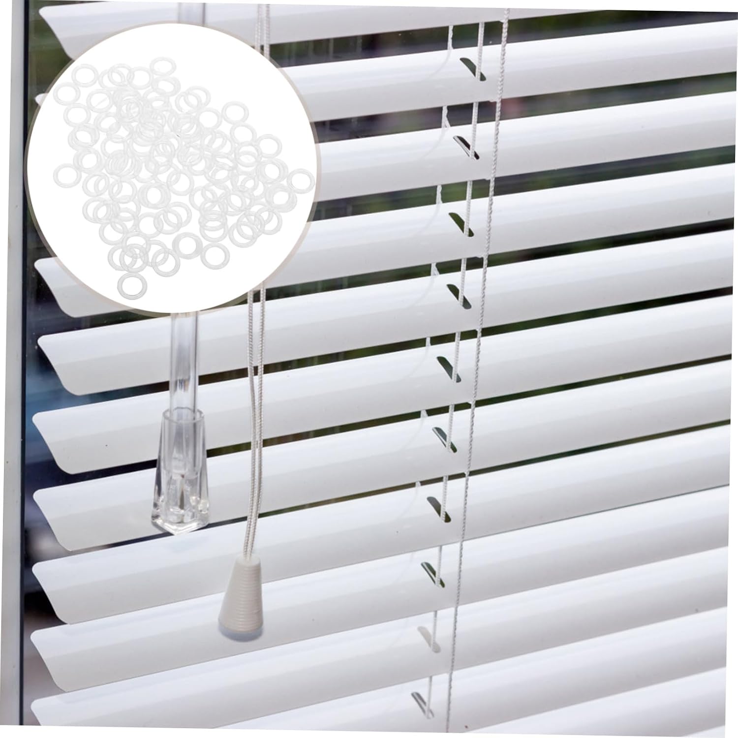 Cabilock 100pcs Clear Plastic Curtain Rings Drapery Accessories for Roman Blinds for Home Office Window Treatments and Discreet Design