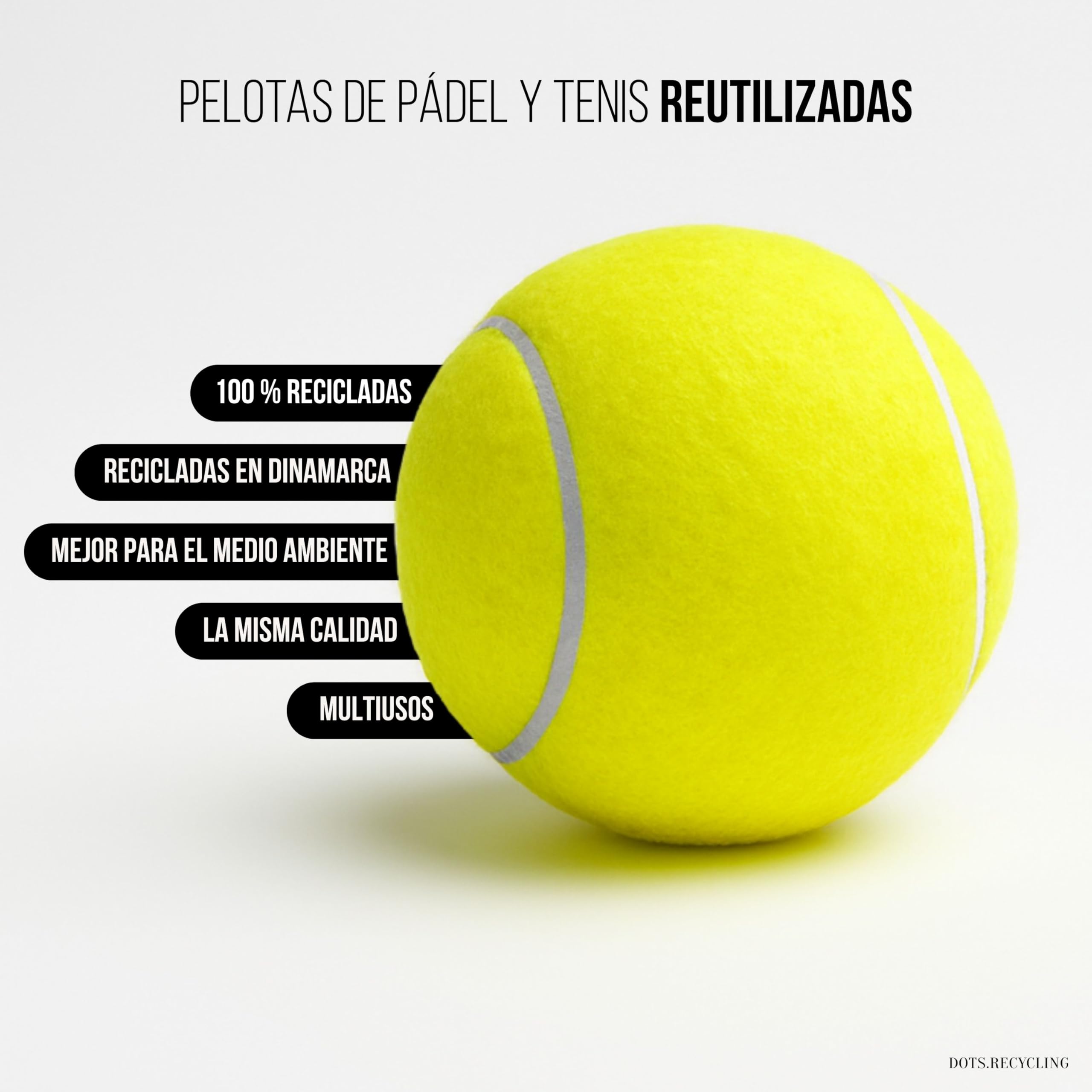 Bolas de pádel y tenis recicladas – 72 unidades – Bolas de pádel y tenis para entrenamiento y perros – Ideal para jugar, deporte y secadora