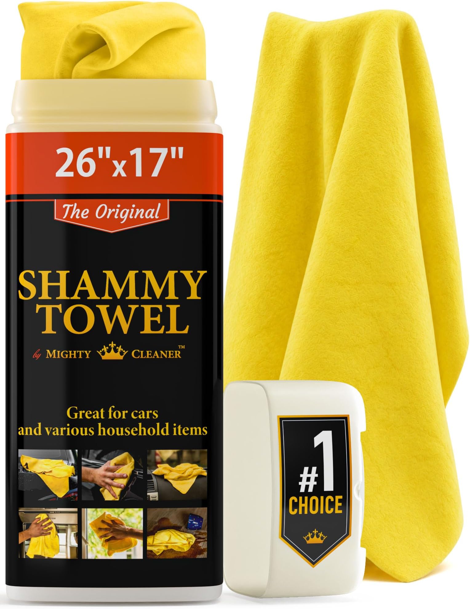 Shammy Cloth for Car Drying – 26"x17" – Streaks, Spots and Scratch-Free