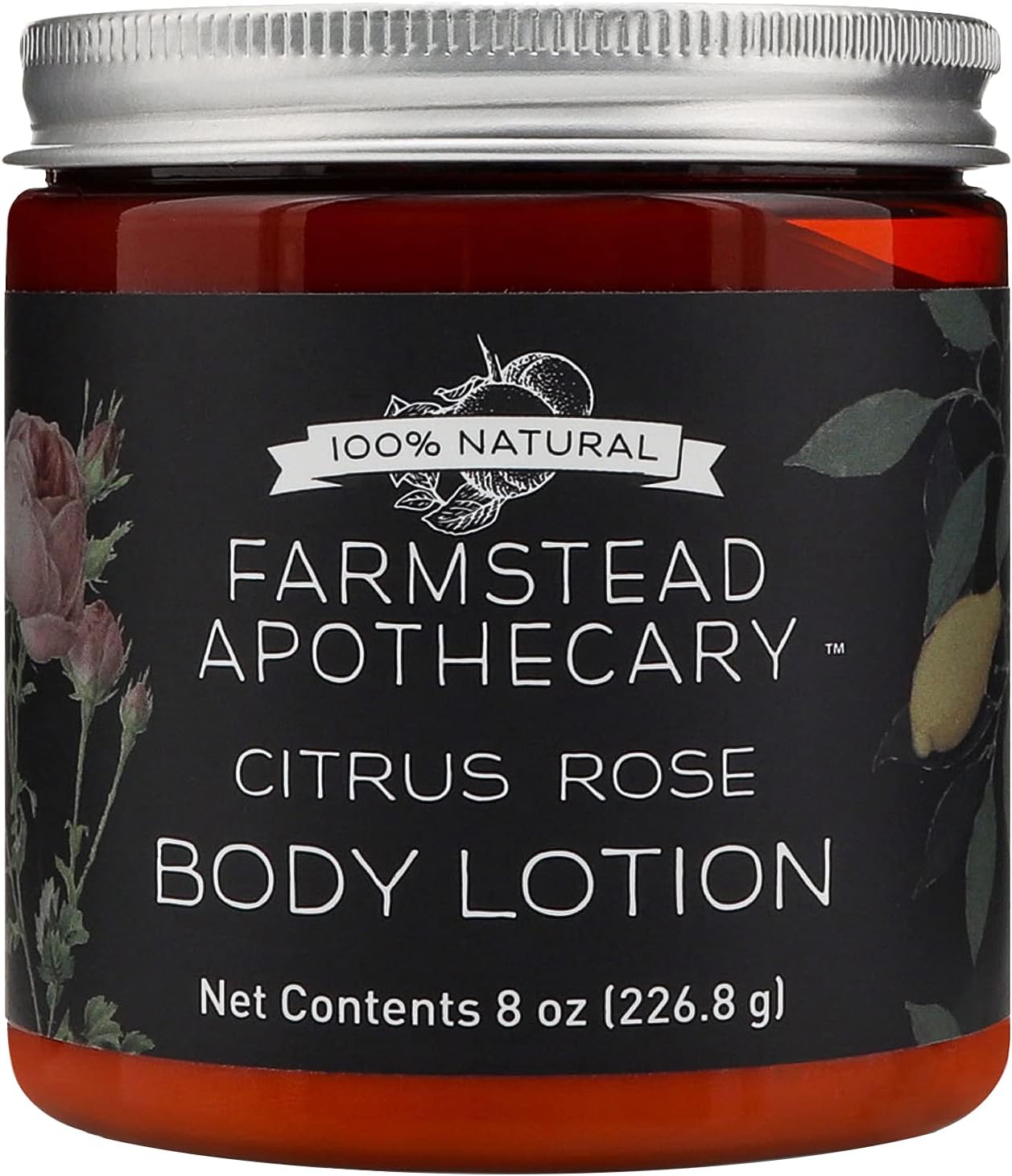 Farmstead Apothecary100% Natural Body Lotion with Organic Safflower Oil, Organic Sunflower Oil & Organic Vitamin E Oil, 8 Oz (Citrus Rose)