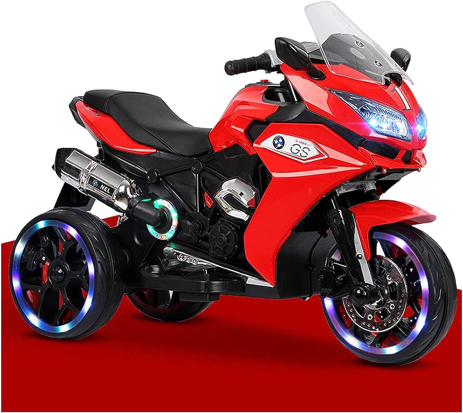 RAIDO1200 GS Ride On kids Motorbike Double Drive with Glowing Wheels red