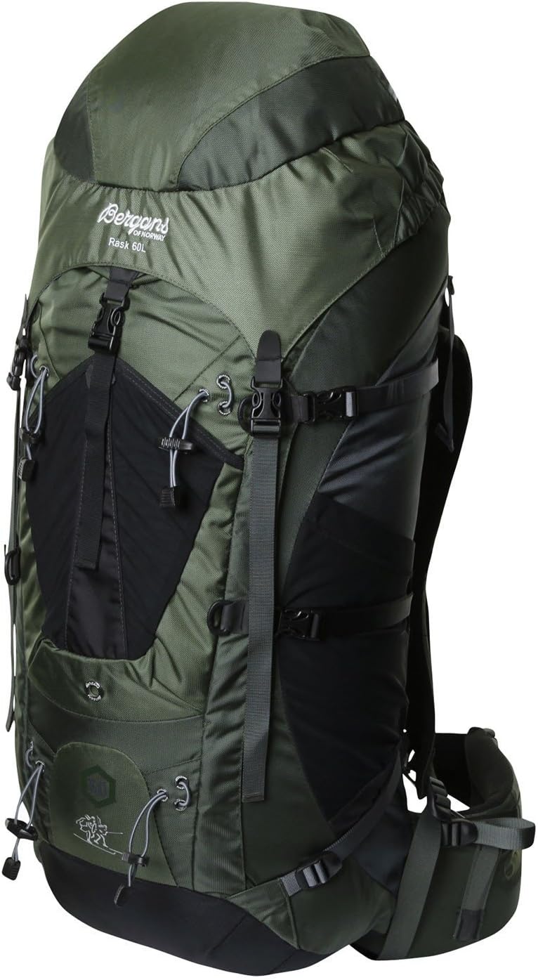 Bergans of Norway Rask 60L Backpack - O/S - Green/Dark Green