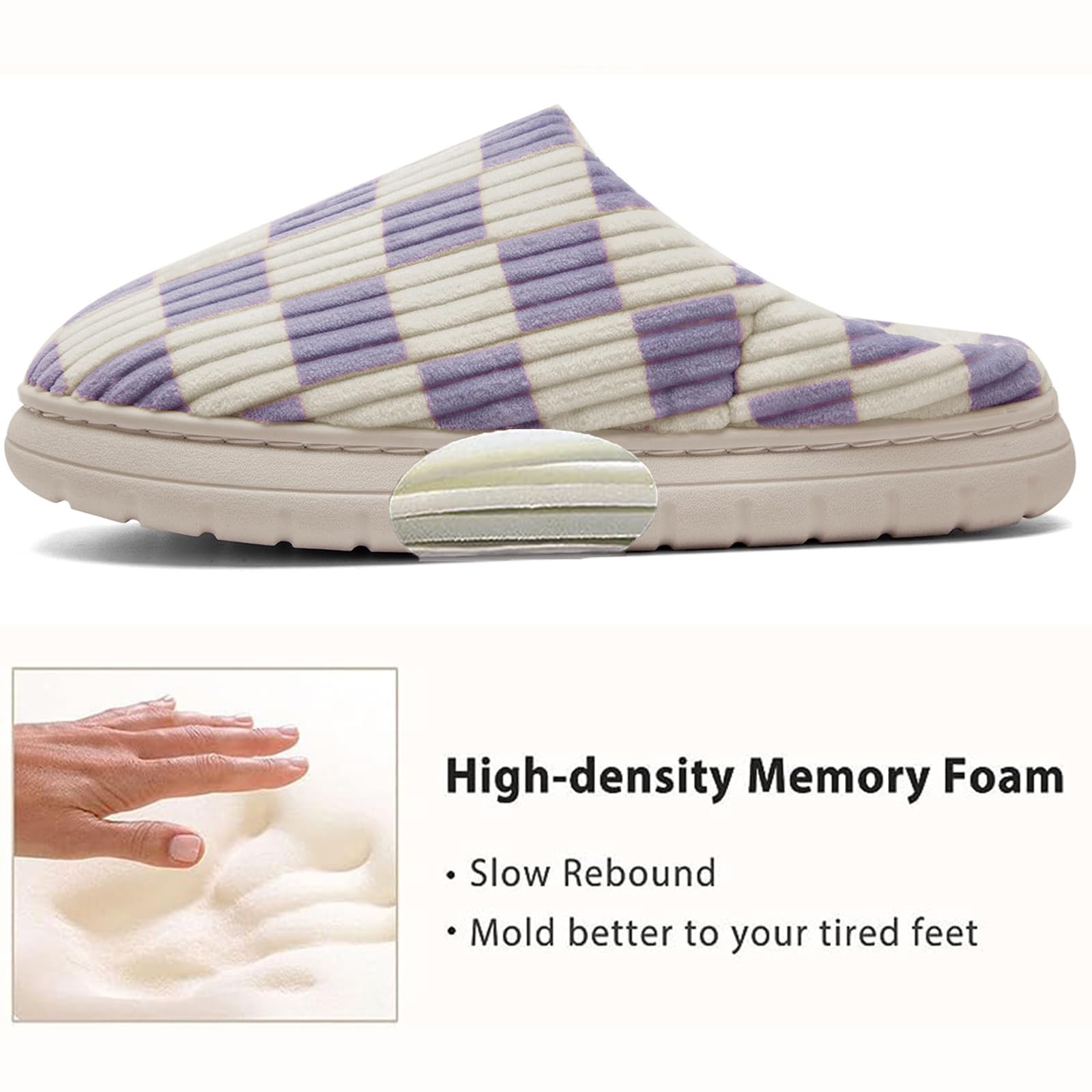 Waysoland Pantofole Donna Uomo Invernali,Ciabatte Donna Uomo Invernali Fuzzy Memory Foam Scivolare su Suola antispuggente Camera da letto Pantofole soffici Interno Esterno