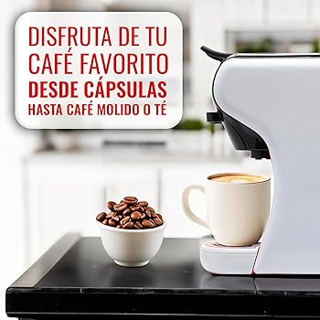 SOGO CAFETERA EXPRESO 3 EN 1 | Adaptadores para Cápsulas NESPRESSO®, DOLCE GUSTO®, STARBUCKS® | Café Molido, Monodosis, Té | Presión de 19 Bar | Tamaño Compacto (SS-5675) (Blanco)3