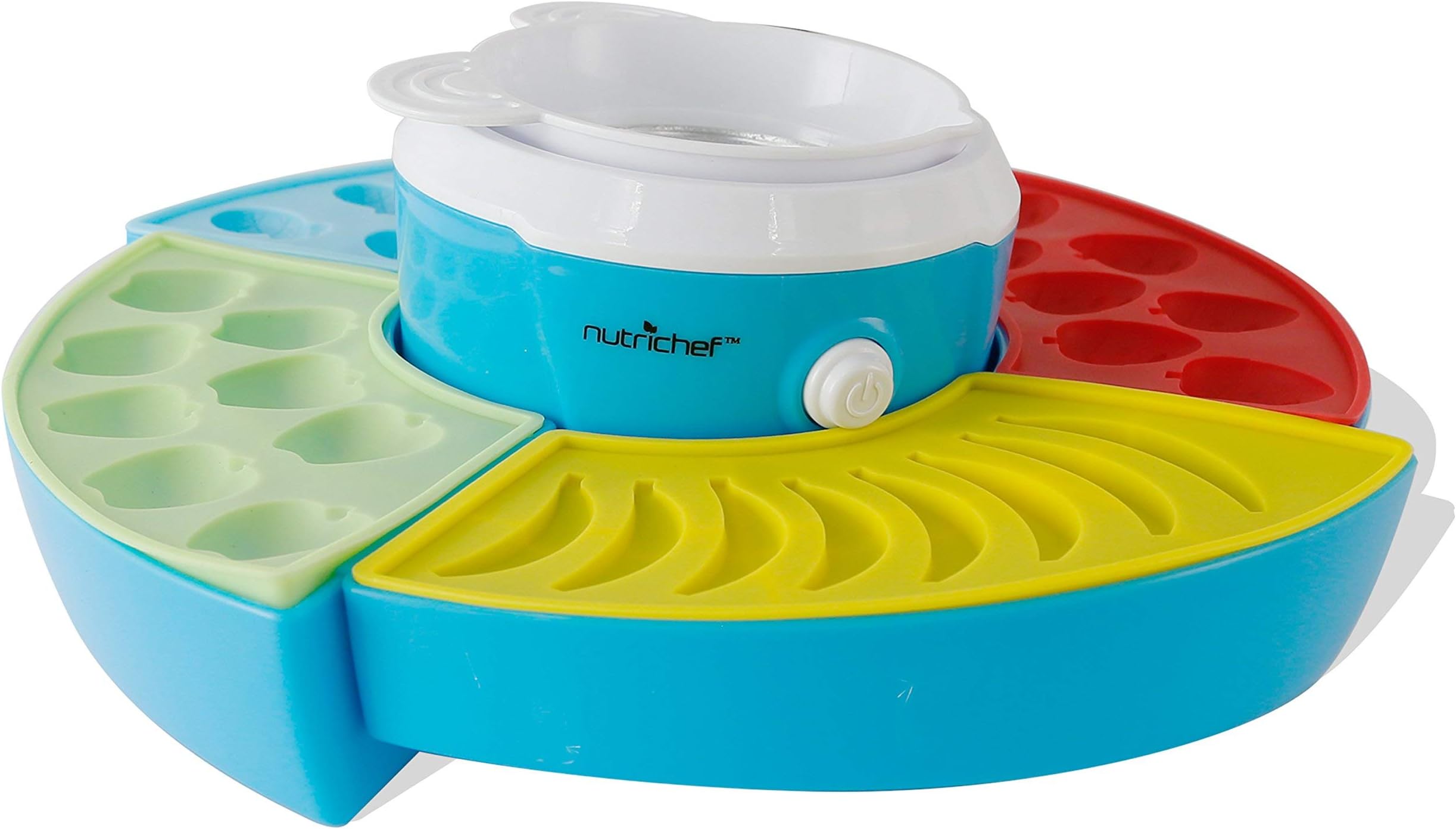 Upgraded NutriChef Gummy Candy Maker, Electric Candy Maker, Includes 4 Candy Molds, Shaped Candy Reusable, Dishwasher Safe, Electric Plug, Perfect For Party Favors for Kids, Snacks, 110V AC (PKGCM12)